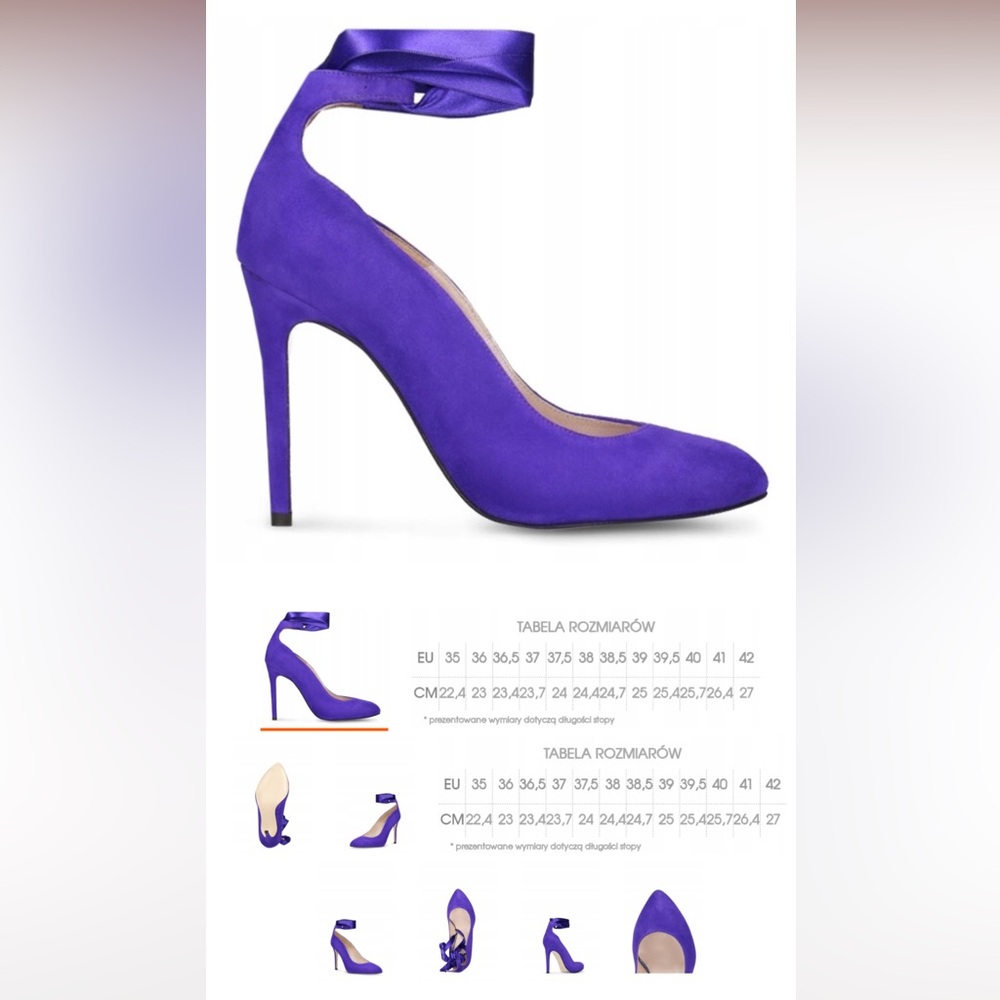 Gino Rossi Purple Suede Stiletto Heels With Ankle Wrap 37.5 fits US7